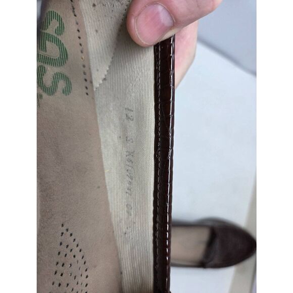 SAS SAN ANTONIO SHOES SIMPLIFY BROWN CROC PATENT COMFORT LOAFER WOMENS 12 S EUC - Picture 6 of 9